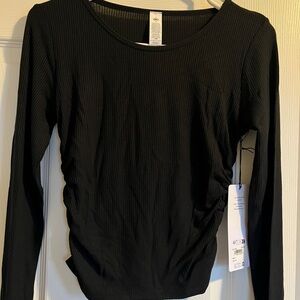 Alo Yoga - Gather Long Sleeve Top, Size Medium, Black BRAND NEW WITH TAGS!